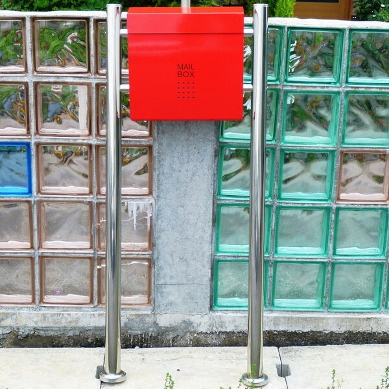 郵便ポスト郵便受けメールボックス大型メール便スタンドタイプ型マグネット付きレッド赤色ポスト(red)