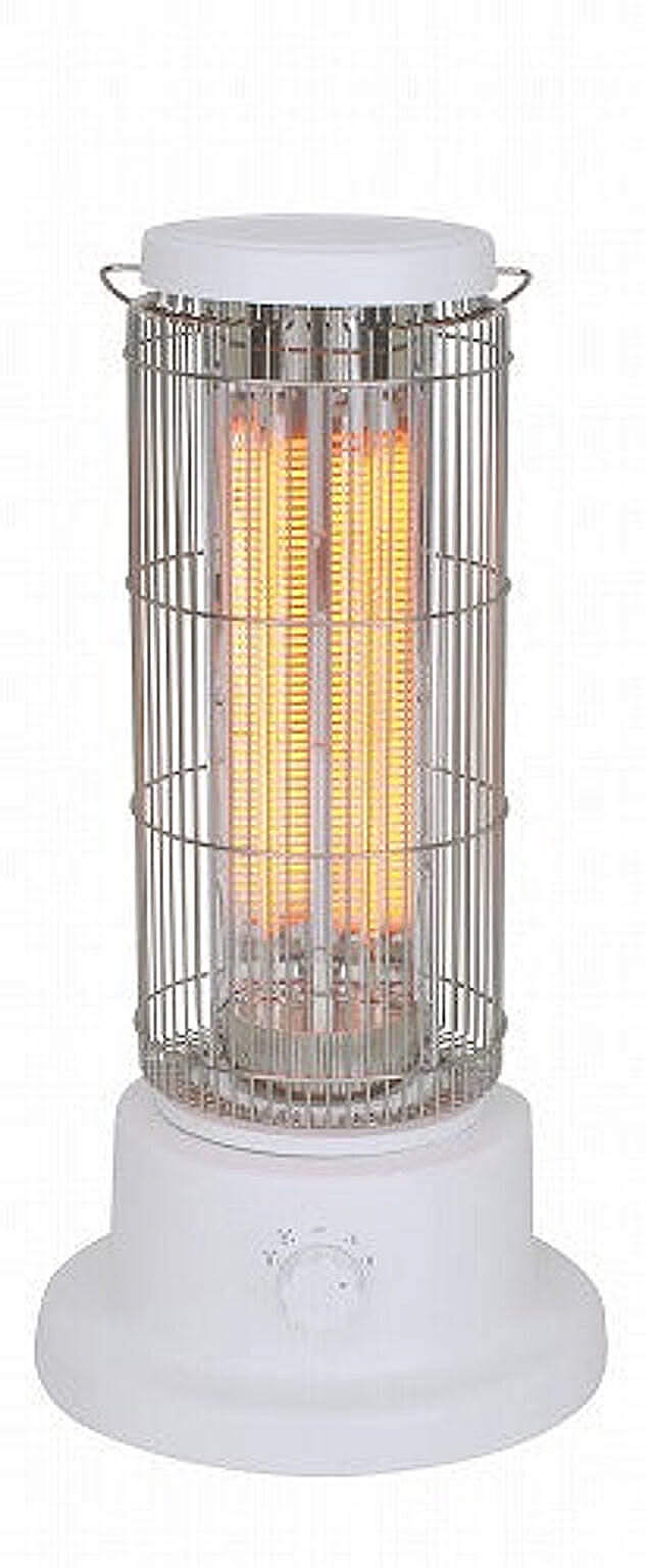 電気ストーブ ヒーター 電気暖房 カーボンヒーター ユアサプライムス 1200W ストーブ風 首振 ダイヤル式 YKT-CT1000D W