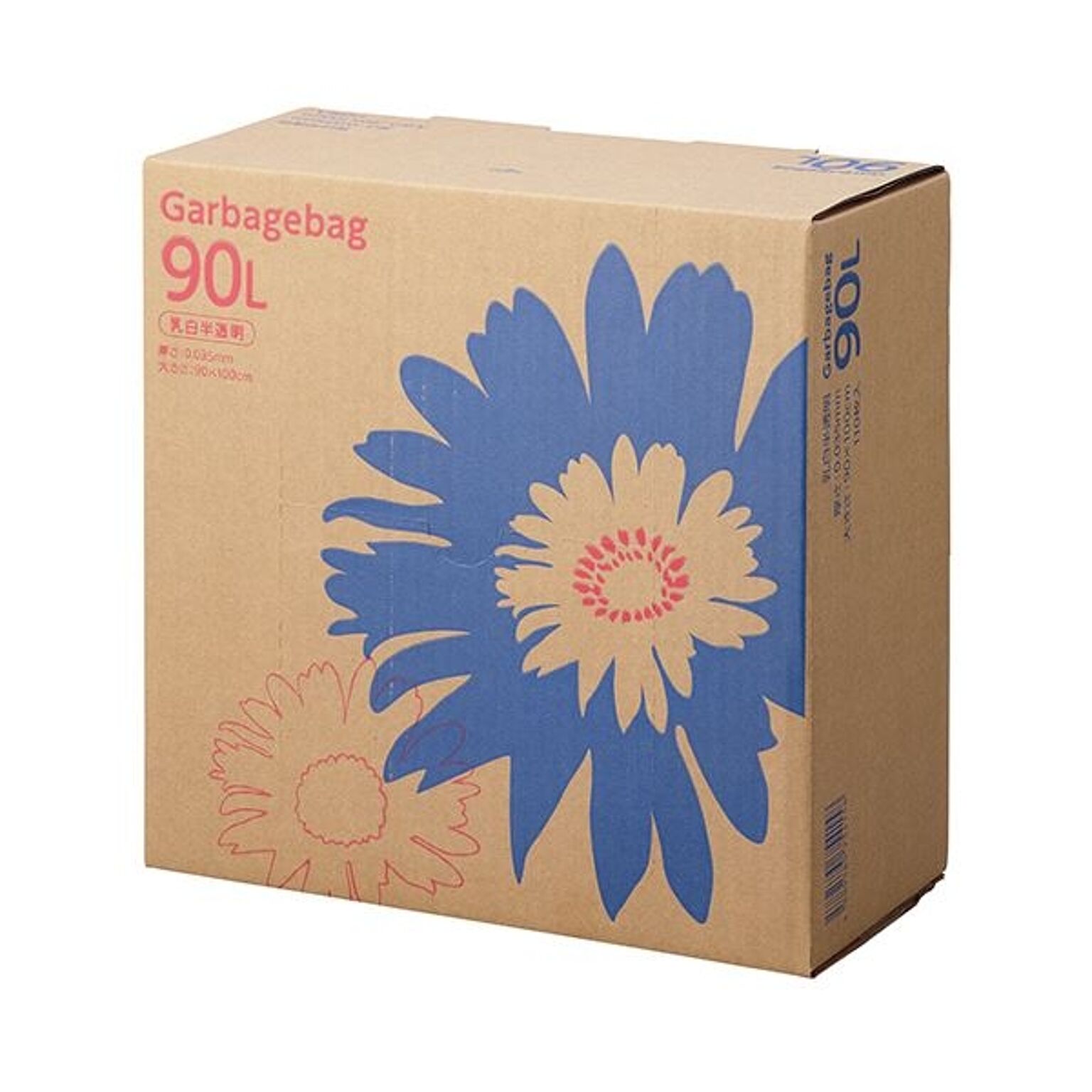 TANOSEE ゴミ袋 コンパクト乳白半透明 90L BOXタイプ 1セット（330枚：110枚×3箱） |b04 - 3