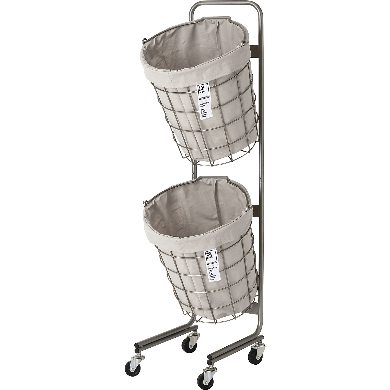 【BRID】LAUNDRY ROUND BASKET DOUBLE WITH CASTER 25L 2BOX ランドリー ラウンド バスケット ダブル 25L