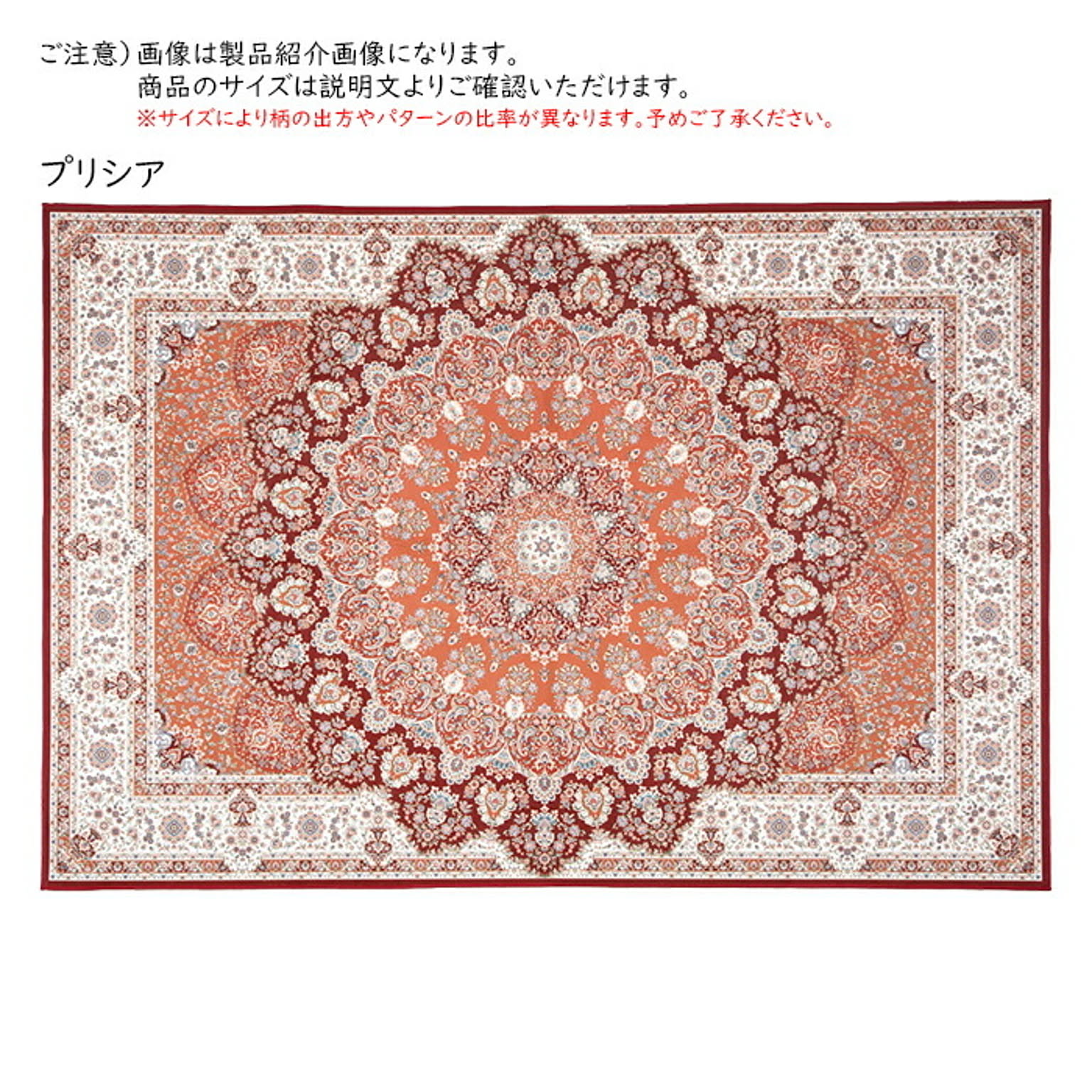 ラグ 転写プリント はっ水加工付き 長方形 230x330cm 萩原