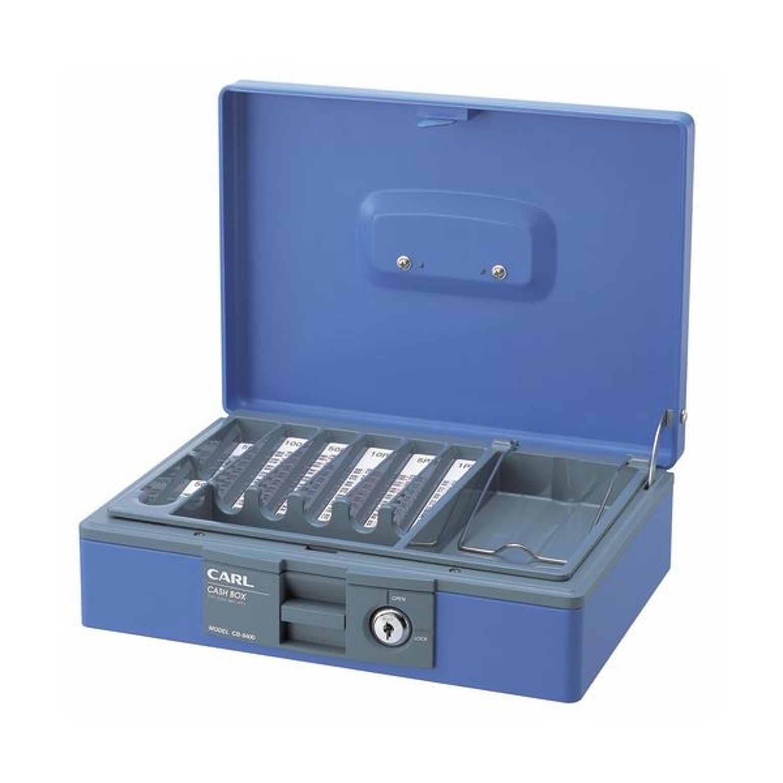 カール事務器 キャッシュボックスコインカウンター内蔵 W276×D210×H81mm 青 CB-8400-B 1台