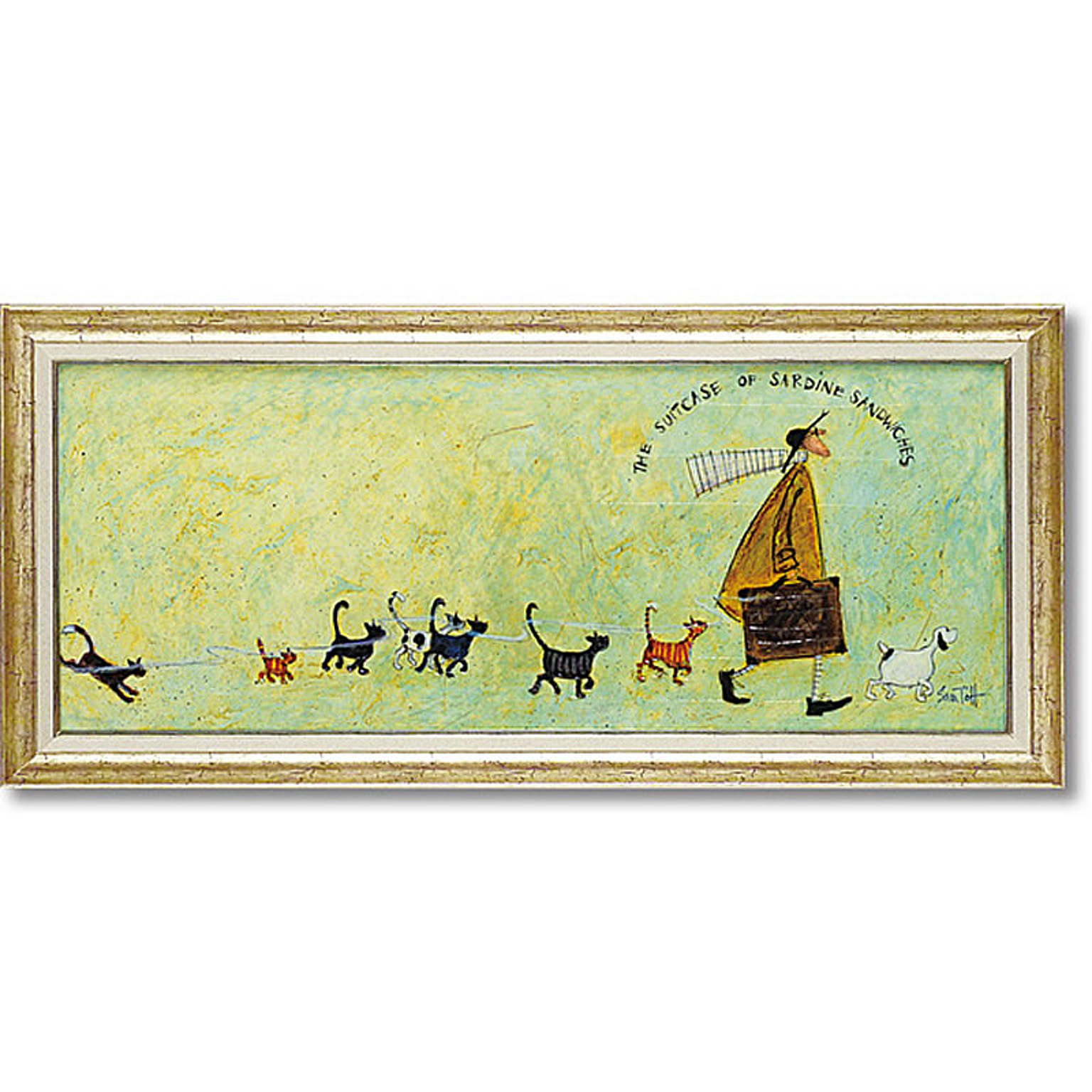 サムトフト いわしサンド スーツケース Gel加工 絵画 額入り 犬 猫 横長