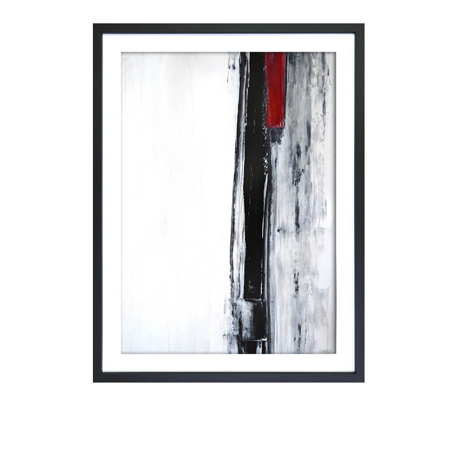 Abstract Art Black and White Abstract Art Painting アートポスター（フレーム付き） m13049