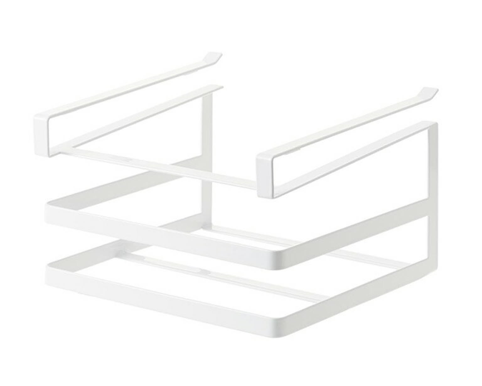 tower タワー(山崎実業) 戸棚下まな板&布巾ハンガー タワー CUTTING BOARD & CLOTH HANGER まな板置き 布巾掛け 戸棚下収納ラック 吊戸棚ストッカー