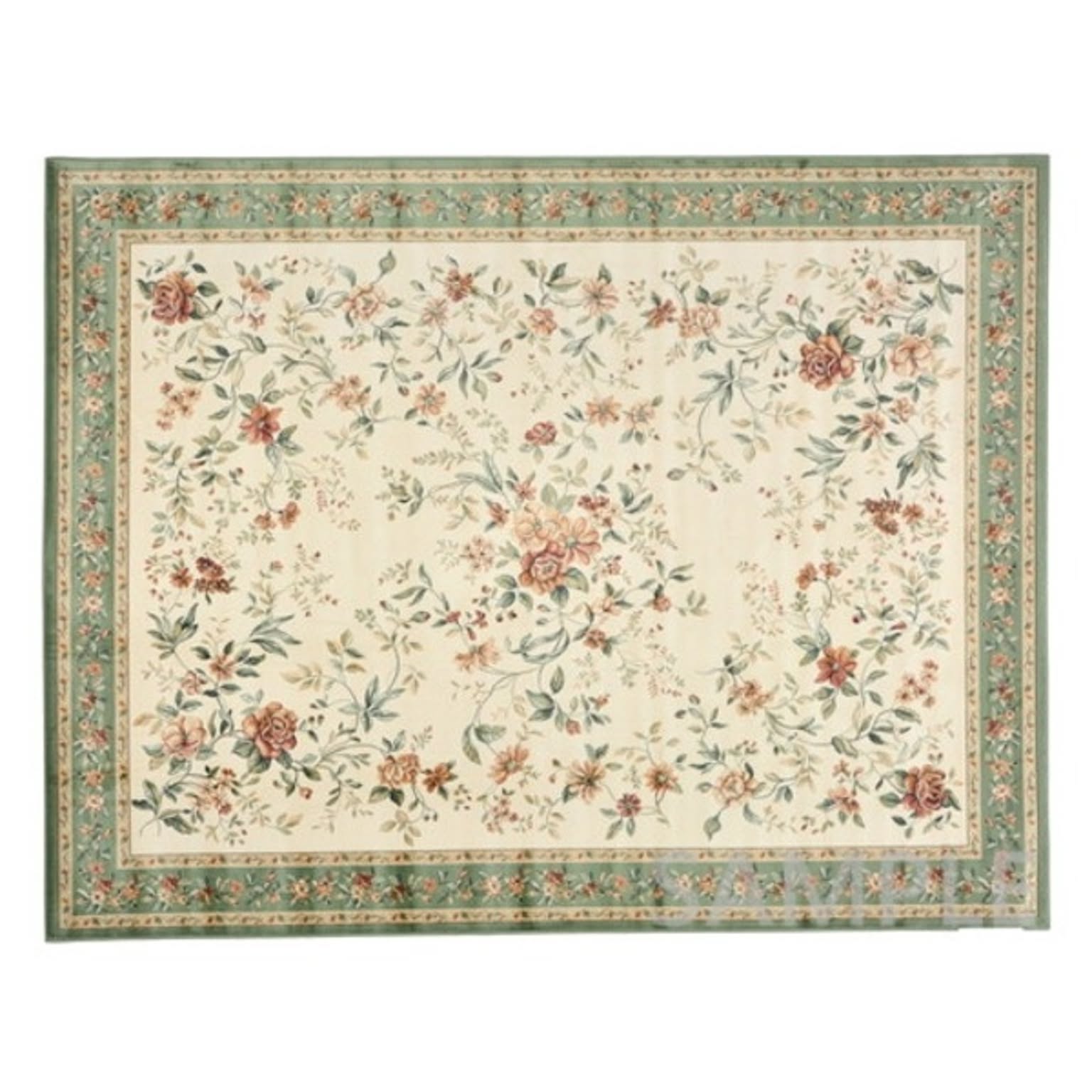 ベルギー製 モケットラグマット/絨毯 【約135×195cm グリーン】 洗える ホットカーペット 床暖房 『ロイヤルパレス アムール』【代引不可】