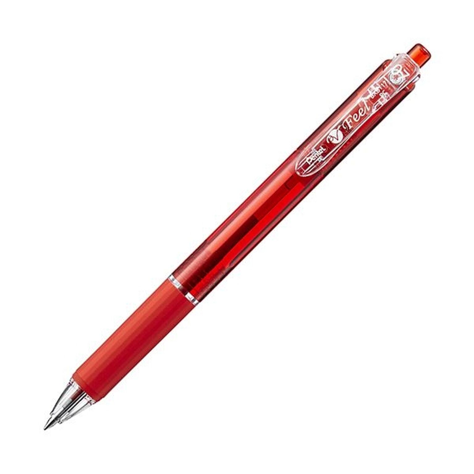 （まとめ） ぺんてる 油性ボールペン ビクーニャフィール 0.7mm 赤 BXB-117B 1セット（10本） 【×5セット】 - 通販