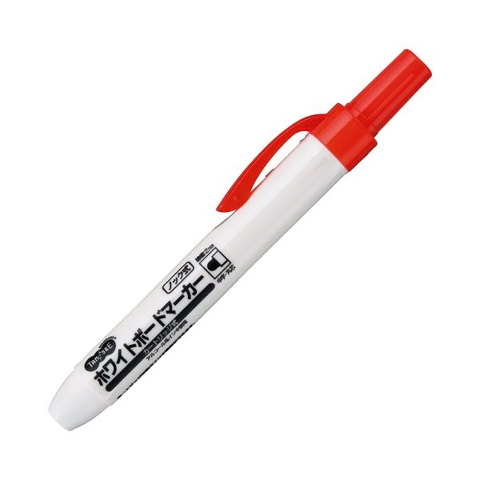 （まとめ） TANOSEE ホワイトボードマーカー 中字丸芯 赤 1本 〔×100セット〕 まとめ） TANOSEEイレーザー付ホワイトボードマーカー 中字・丸芯 赤 1