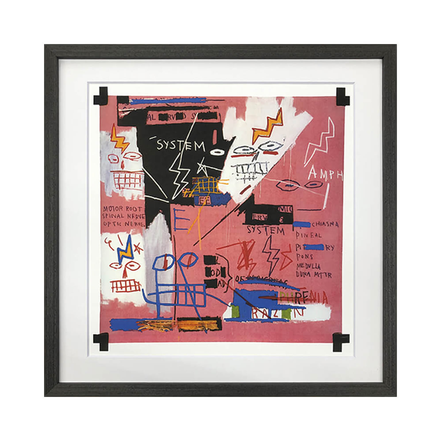 Jean-Michel Basquiat（ジャン ミシェル バスキア） Six Fifty 1982 アートポスター（フレーム付き）  m12285