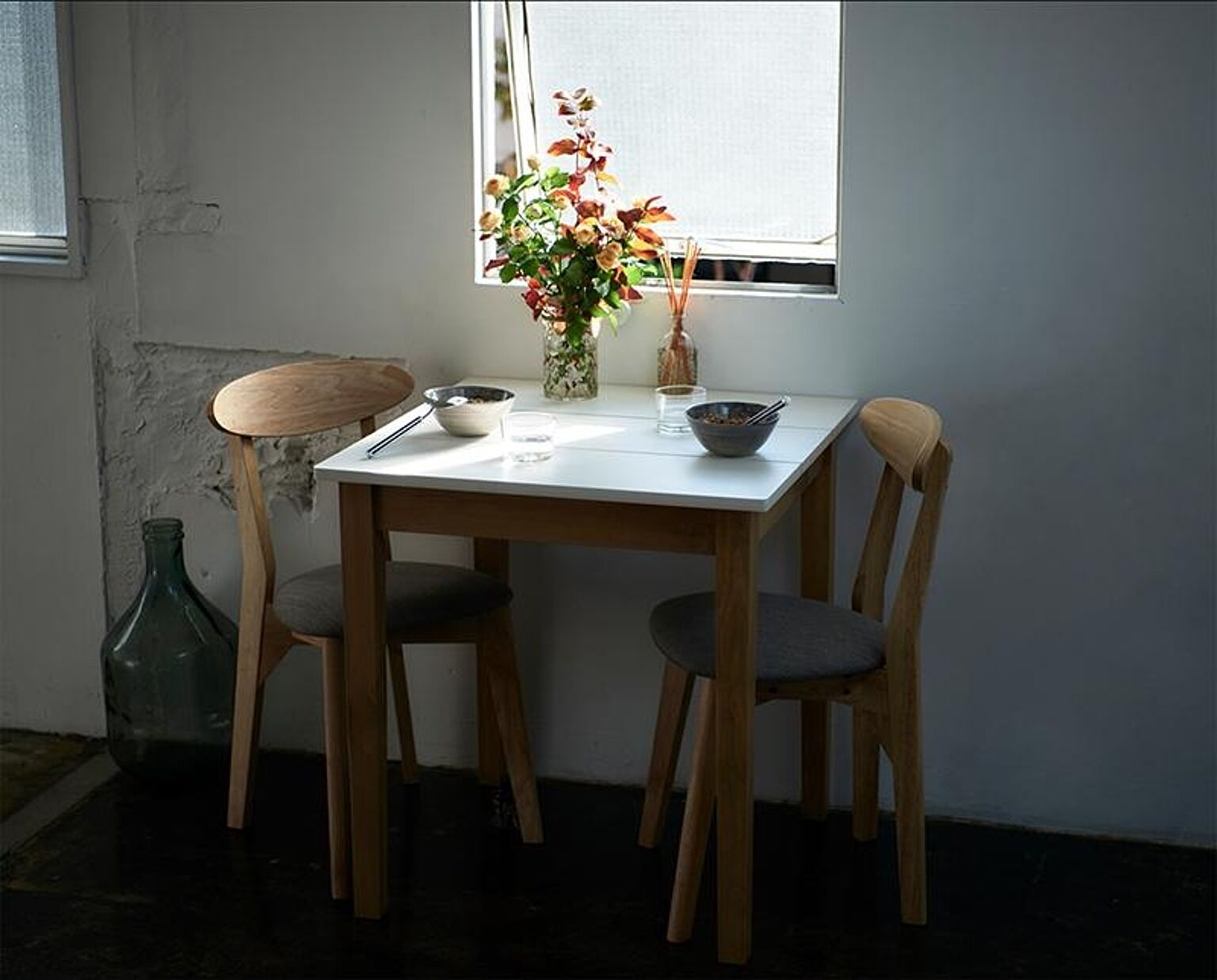  幅68cm スクエアサイズのコンパクトダイニング FAIRBANX フェアバンクス ダイニングテーブル ホワイト×ナチュラル W68 テーブル単品 テーブルのみ 68cm 食卓 リビング キッチン 