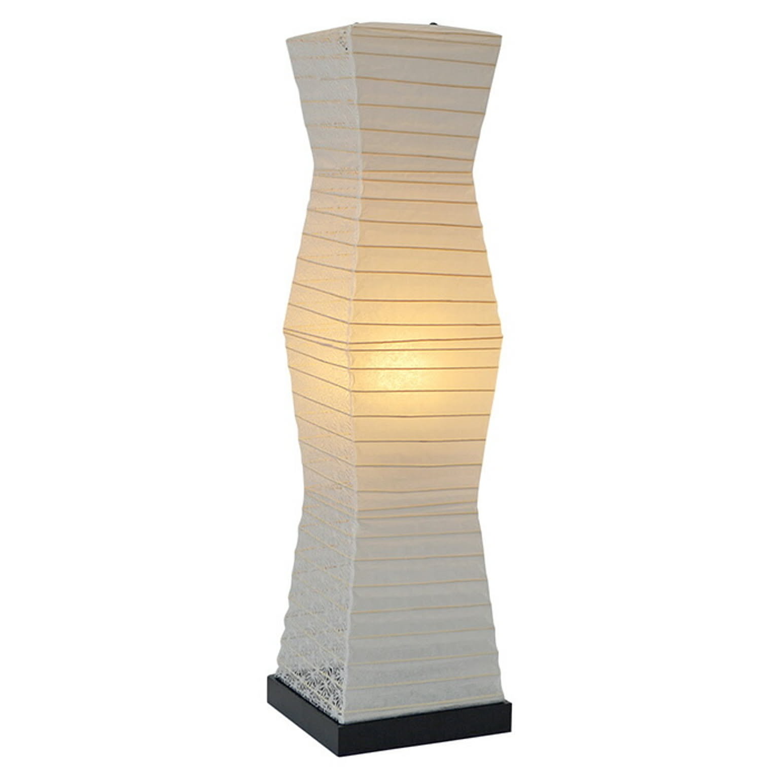 フロアライト 和紙 stone 美濃紙×麻葉白 電球付属 幅190x奥行190x高さ710mm 彩光デザイン