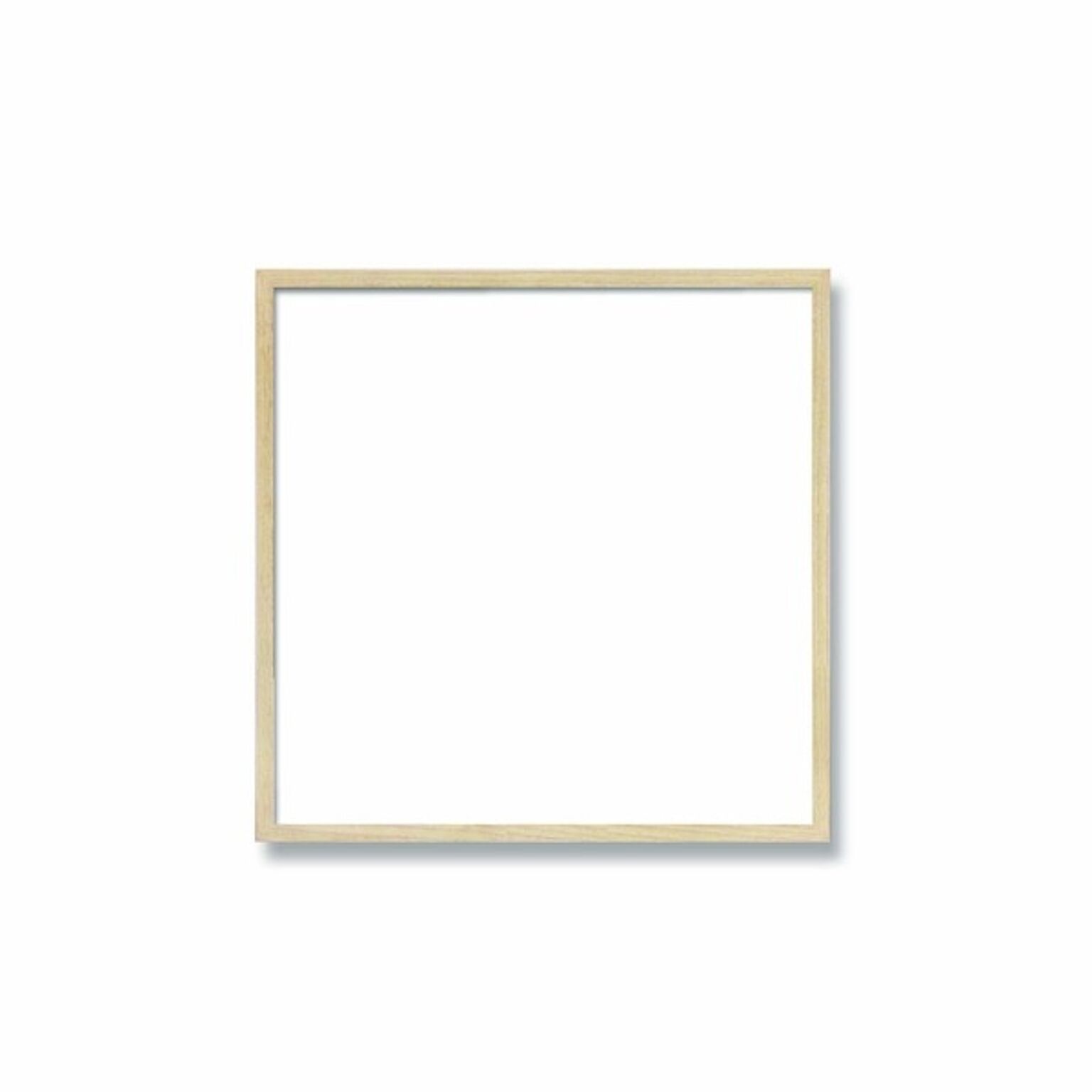【角額】細い木製正方形額・壁掛けひも・紫外線から作品を守るUVカットアクリル付き　■9102 250角(250×250mm)「乳白」