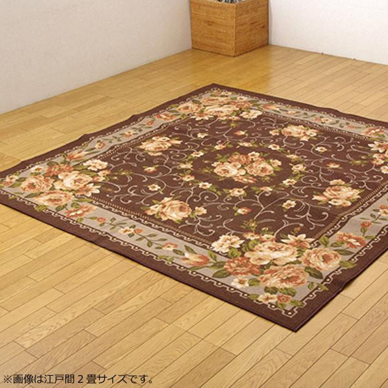ナイロンカーペット 『撥水キャンベル』 ブラウン 江戸間2畳(約176×176cm) 5418929