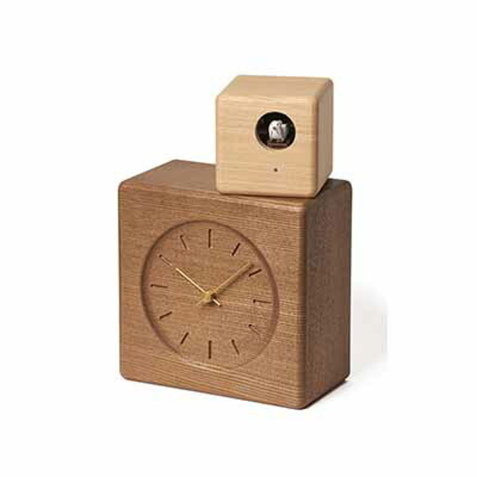 Lemnos レムノス Cubist Cuckoo Clock キュビスト カッコークロック GTS19-04 置時計 鳩時計 カッコー時計 インテリアクロック テーブルクロック 天然木