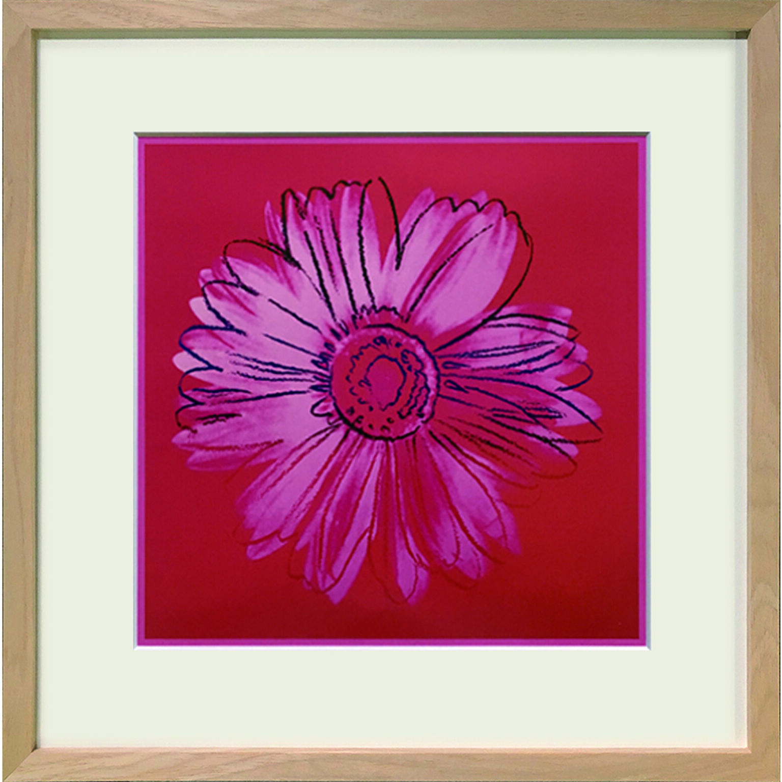 【bicosya/美工社】Andy Warhol / アンディ・ウォーホル アートフレーム  Daisy, c.1982(crimson and pink)