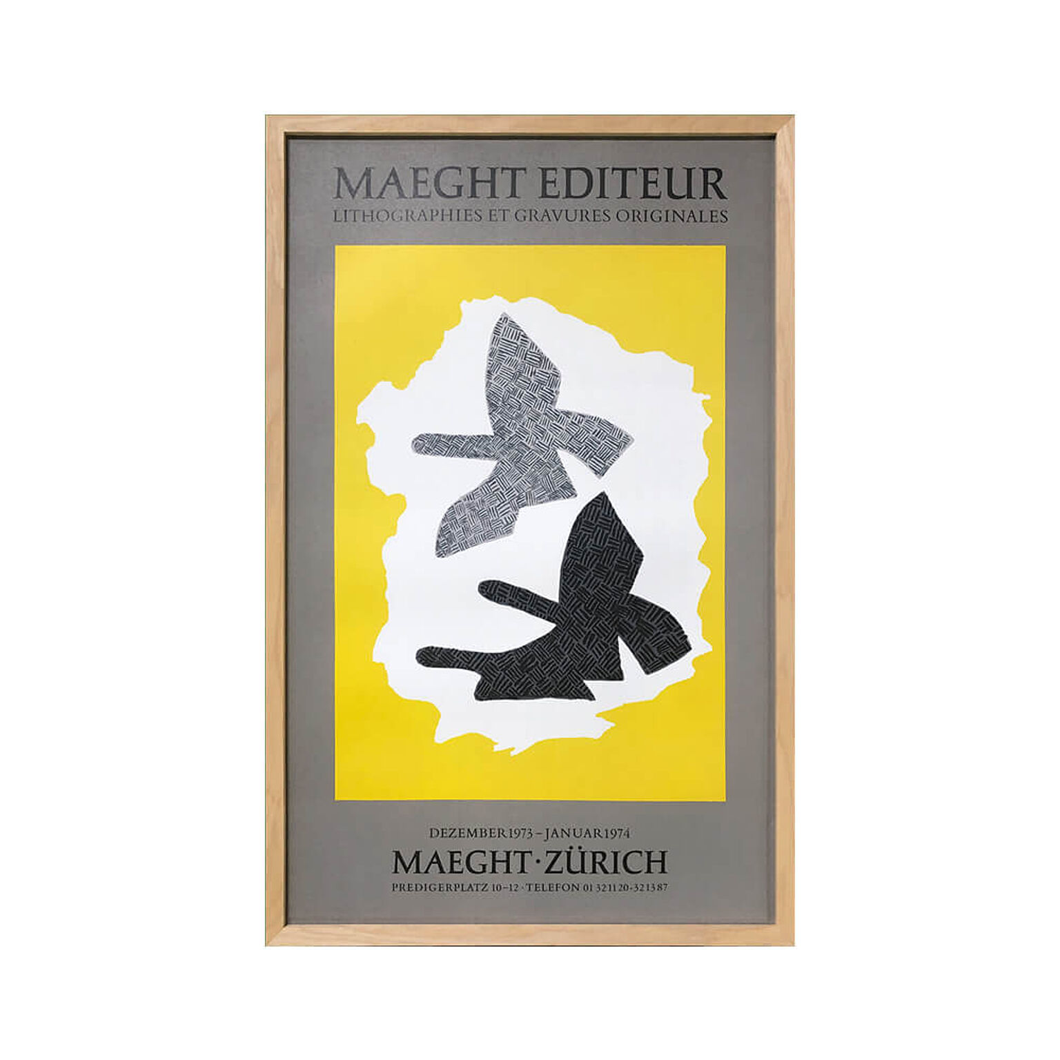 Georges Braque（ジョルジュ ブラック） ZURICH Exhibition アートポスター（フレーム付き） m12682