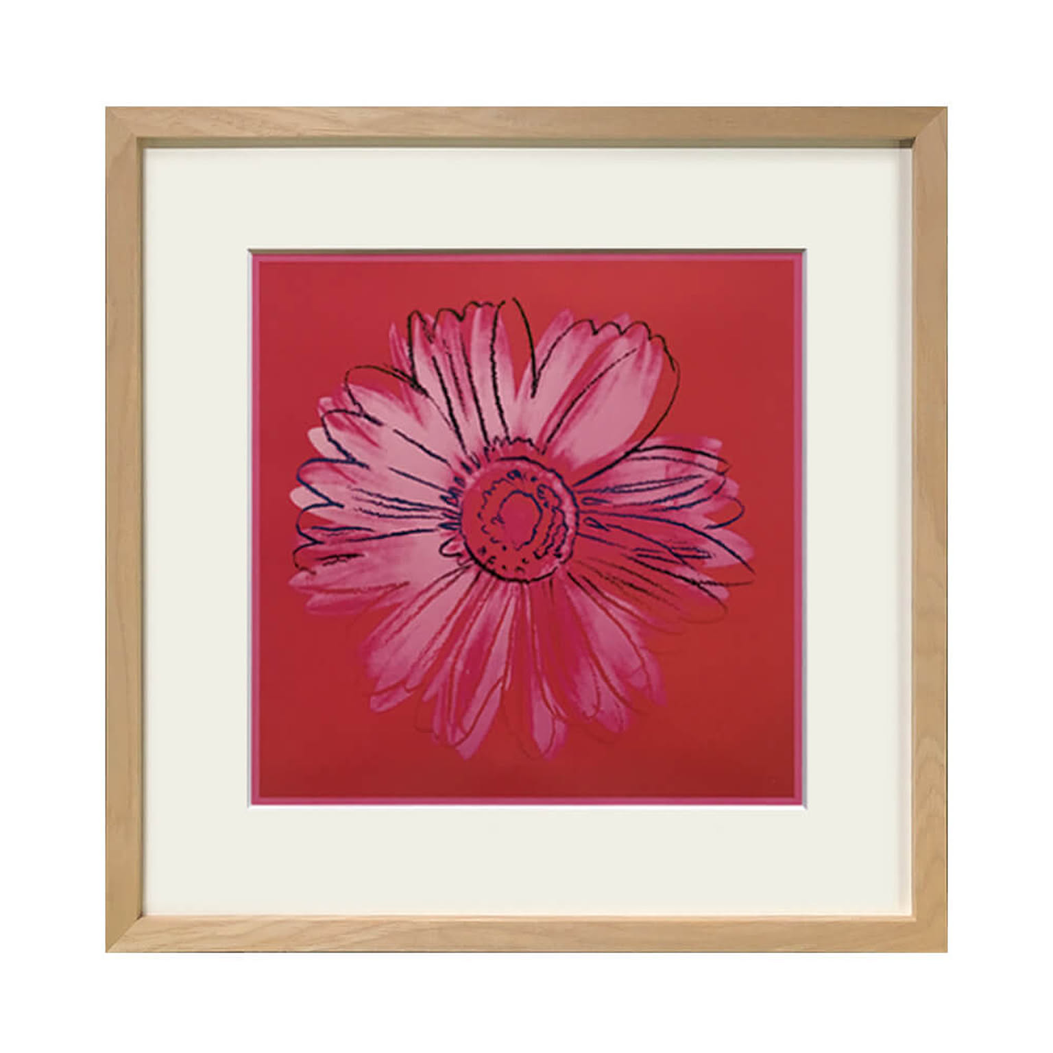 Andy Warhol（アンディ ウォーホル） Daisy c.1982(crimson and pink) アートポスター（フレーム付き）  m12695