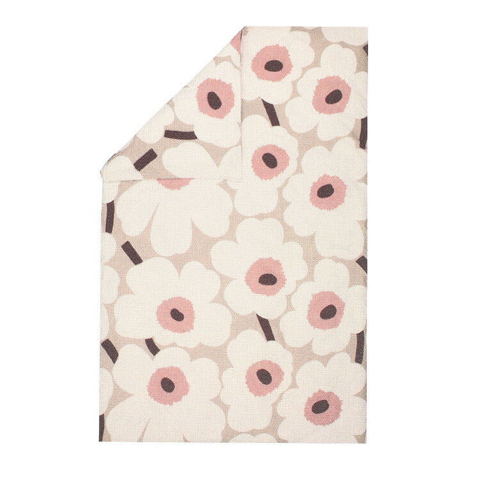 マリメッコ ウニッコ 布団カバー(デュベカバー) 150x210cm(シングルサイズ) ベージュ/ローズ marimekko UNIKKO