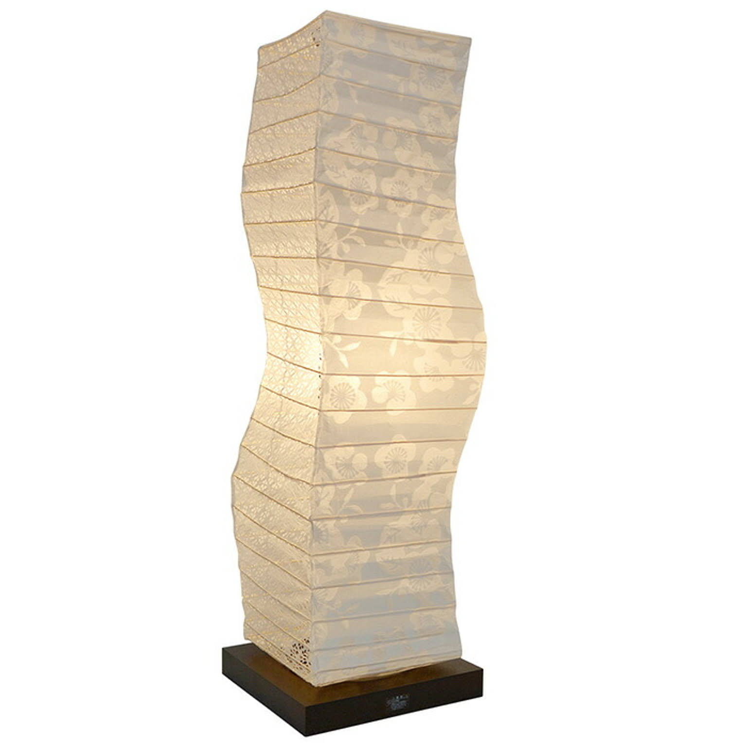 フロアライト 和紙 kuku 透かし梅×小梅白 電球付属 幅210x奥行210x高さ710mm 彩光デザイン