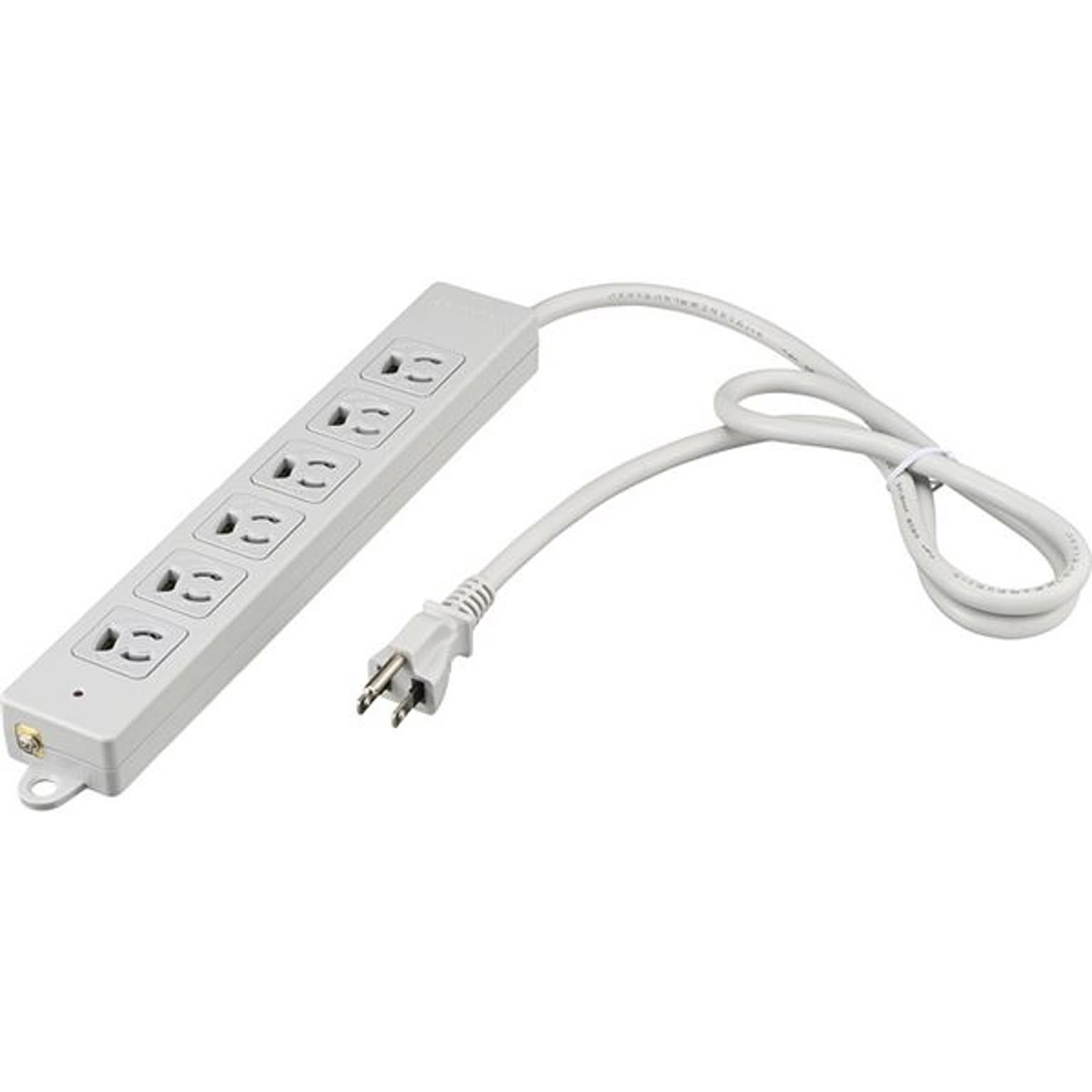バッファロー（サプライ） 3ピン式電源タップ 2重構造 雷サージ＆ランプ付 6個口/5m ライトグレー BTKPLMJT3650LG