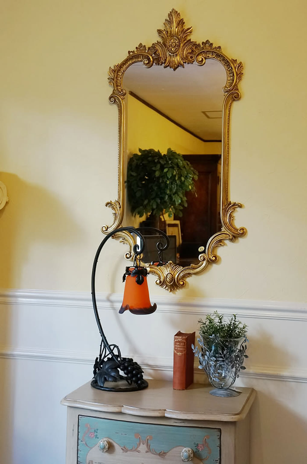 イタリア製　ゴールドコンソール＆ミラー(金箔仕上げ) ミラー 鏡 mo8043antigo イタリア製 アンティークゴールド仕上げ