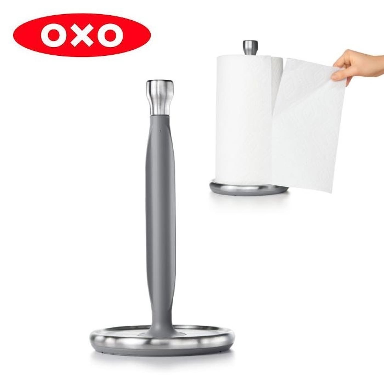 OXO ステンレス製 ペーパータオルホルダー SoftWorks【Steady Paper Towel Holder】 通販 家具と