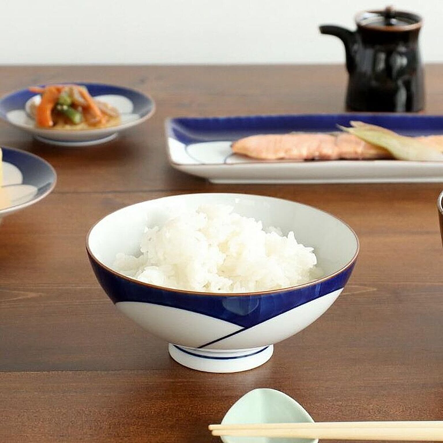 白山陶器 ねじり梅 4.2寸飯碗 青 - 通販 | 家具とインテリアの通販