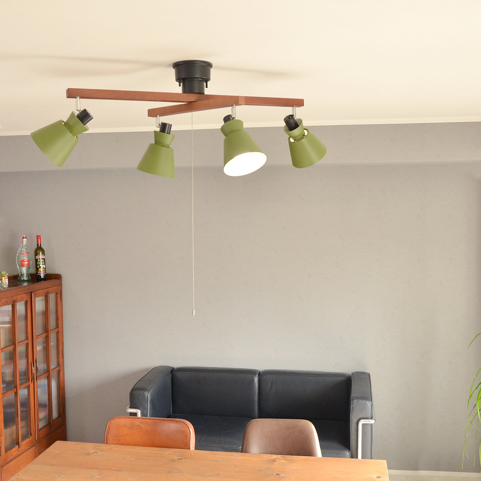 エルックス ROBBIN 4灯シーリングライト ワインレッド - 通販 | 家具と