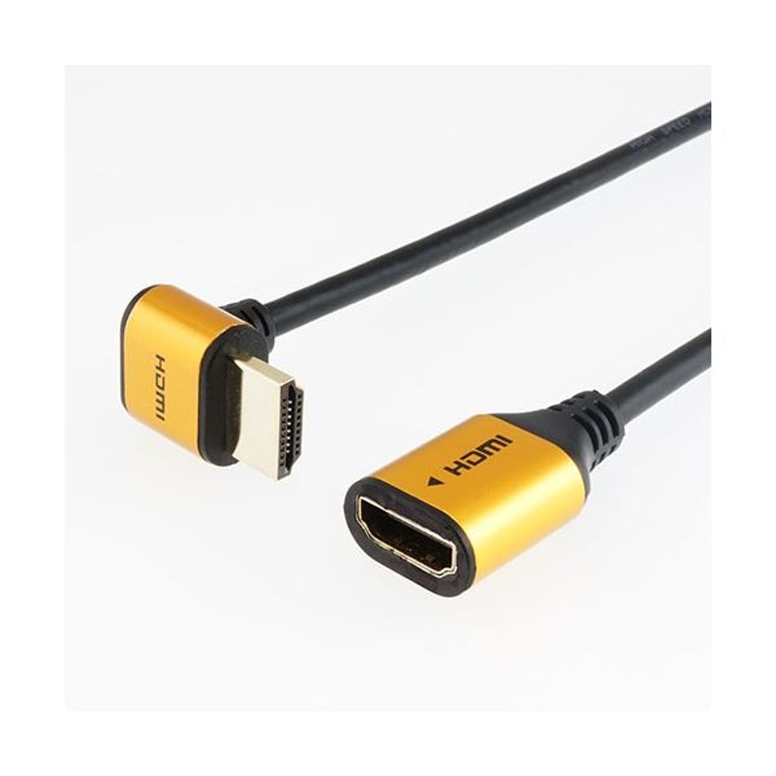 (まとめ) ホーリック HDMI延長ケーブル L型90度 1m ゴールド HLFM10-587GD 【×2セット】