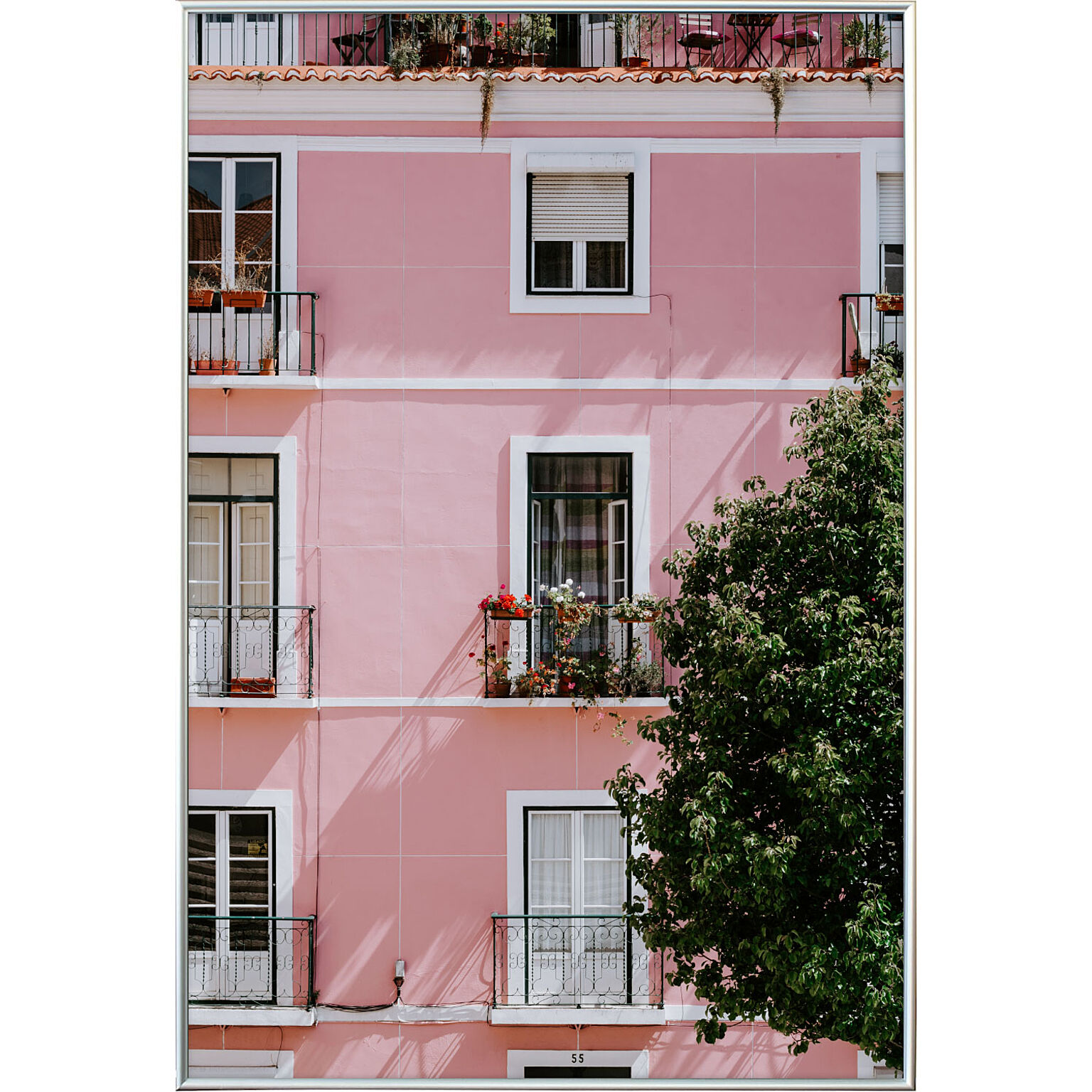 【Bauhaus Japan】Immeuble en rose/アートポスター/モダンポスター/バウハウスポスター/フレーム付き