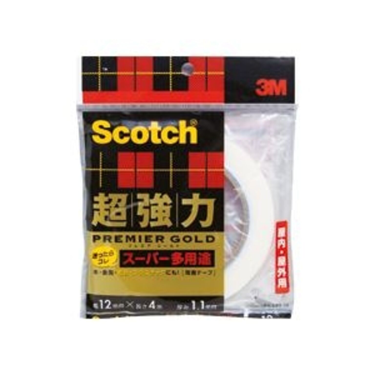 （まとめ）スコッチ 超強力両面テープ プレミアゴールド （スーパー多用途）12mm×4m 20巻