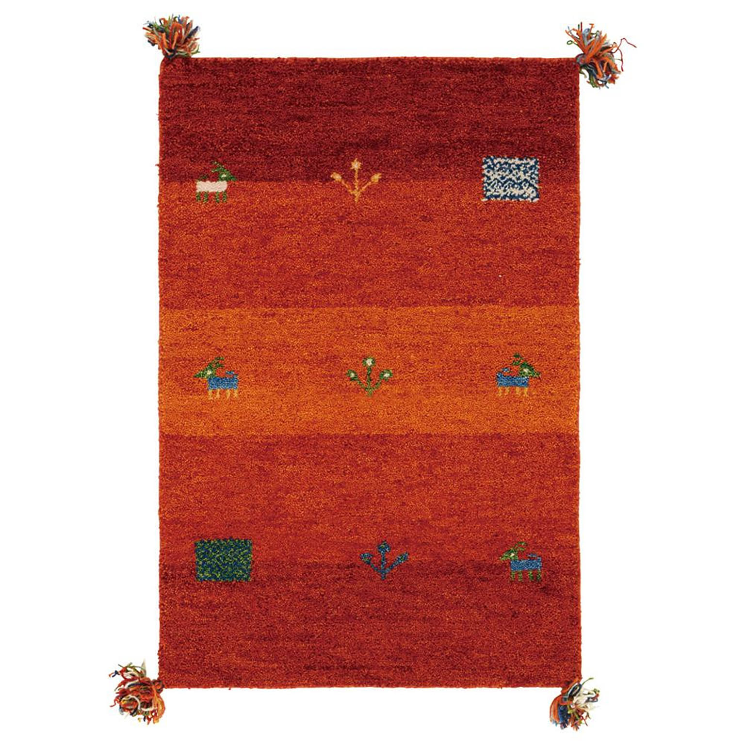 ギャッベ マット・ラグ GABBEH D16 約60×90cm OR 270034221