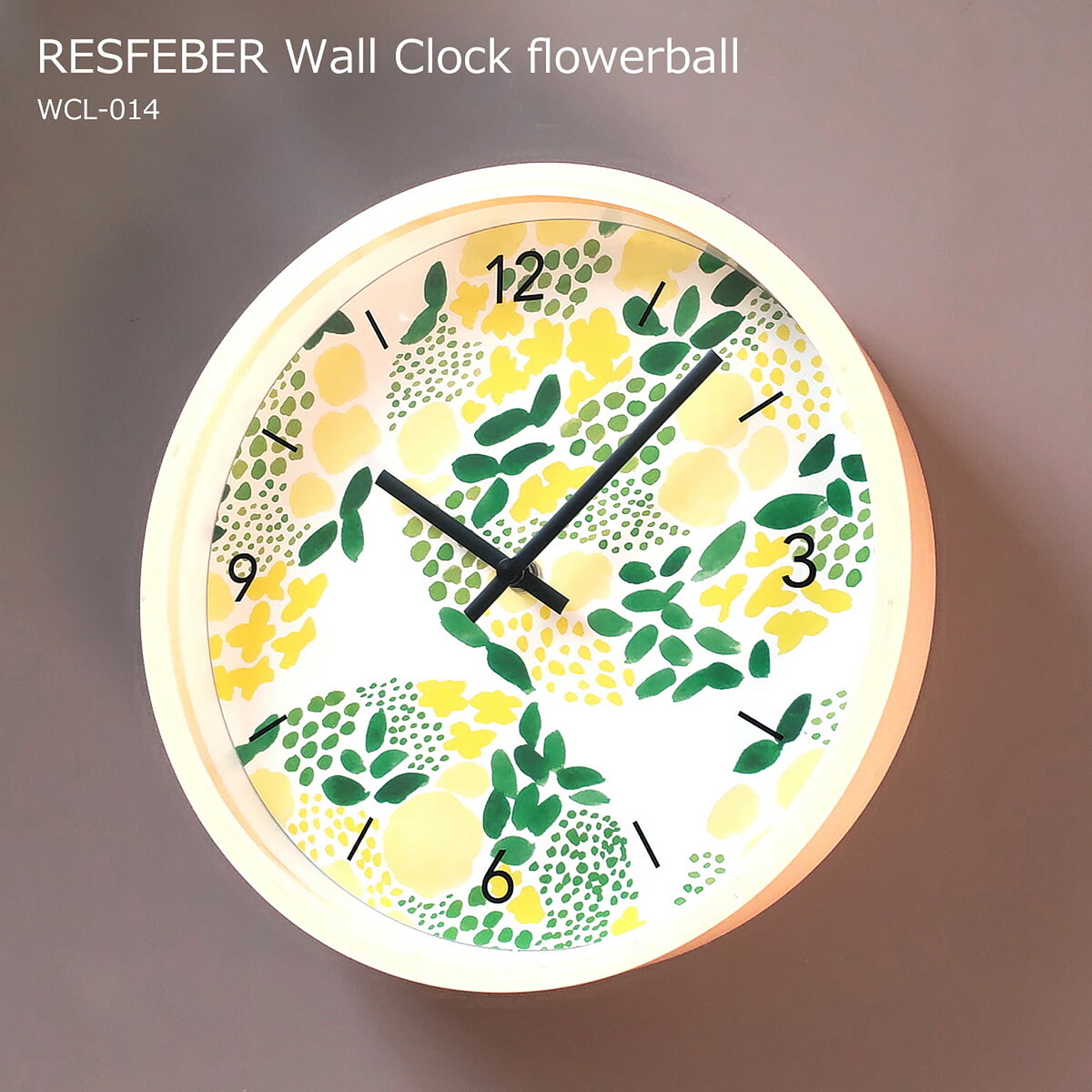 掛け時計 RESFEBER Wall Clock flowerball（レースフェーベル ウォールクロック フラワーボール） / WCL-014