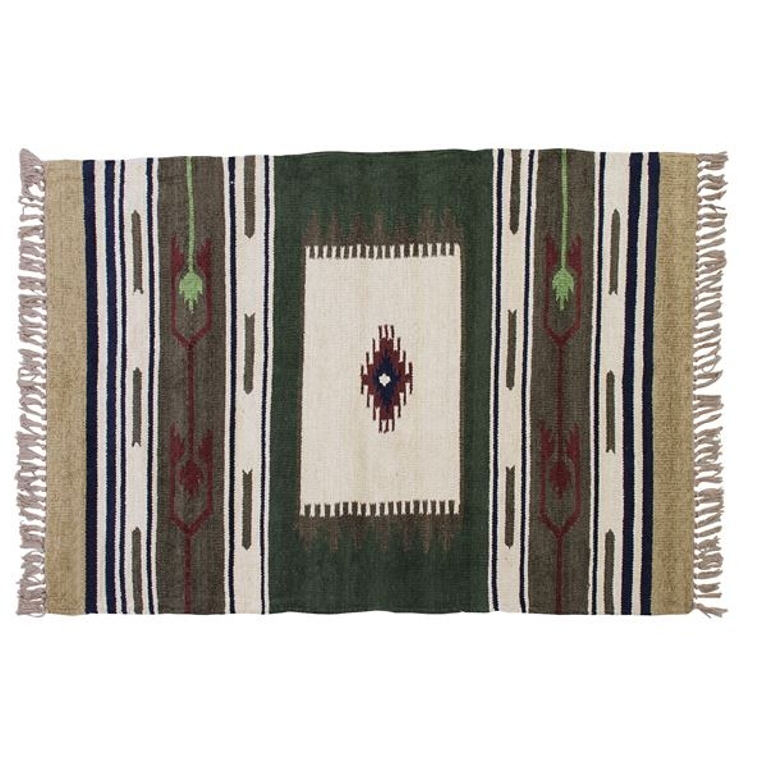 ラグマット 絨毯 130×90cm TTR-105A 長方形 インド製 綿 コットン キリム リビング ダイニング ベッドルーム 寝室 居間