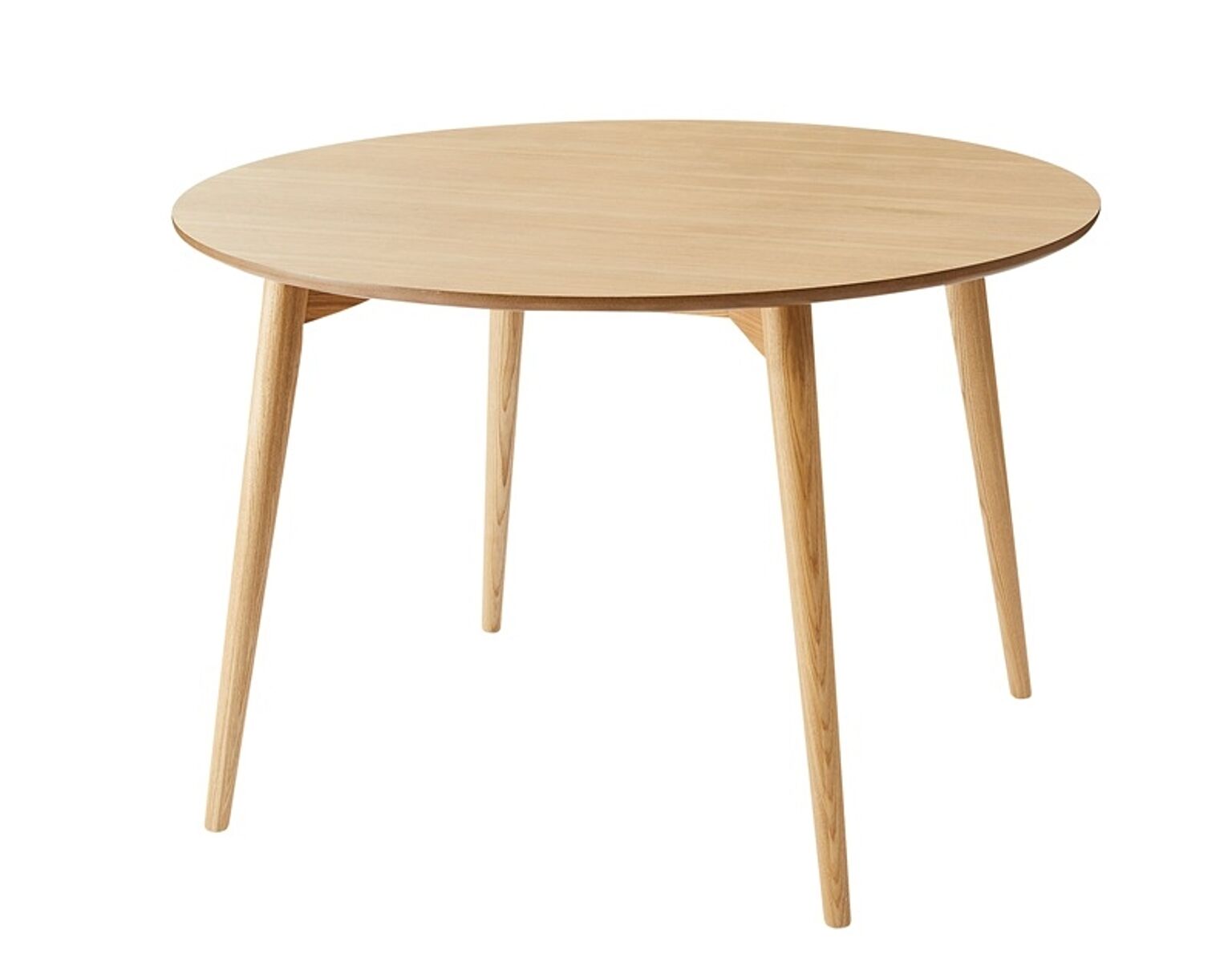 カラメリ 円形ダイニングテーブル W110×D110×H72 ナチュラル テーブル ダイニングテーブル 円形 丸形 ナチュラル 北欧 シンプル 天然木 アッシュ ハの字 かわいい 幅110cm 4人用
