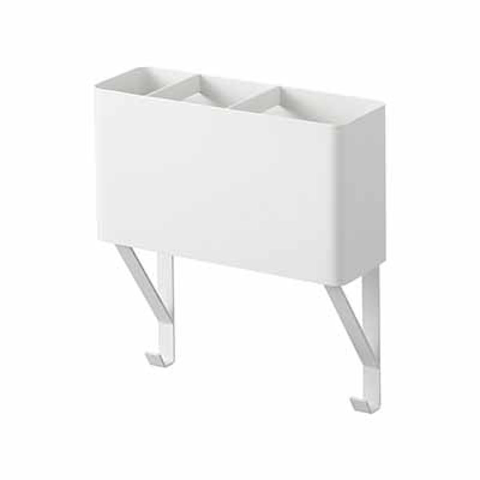 tower タワー(山崎実業) タオル掛け上ドライヤー&ヘアーアイロンホルダー  タワー HAIR DRYER & HAIR IRON HOLDER 洗面所収納 アイディア収納 収納棚