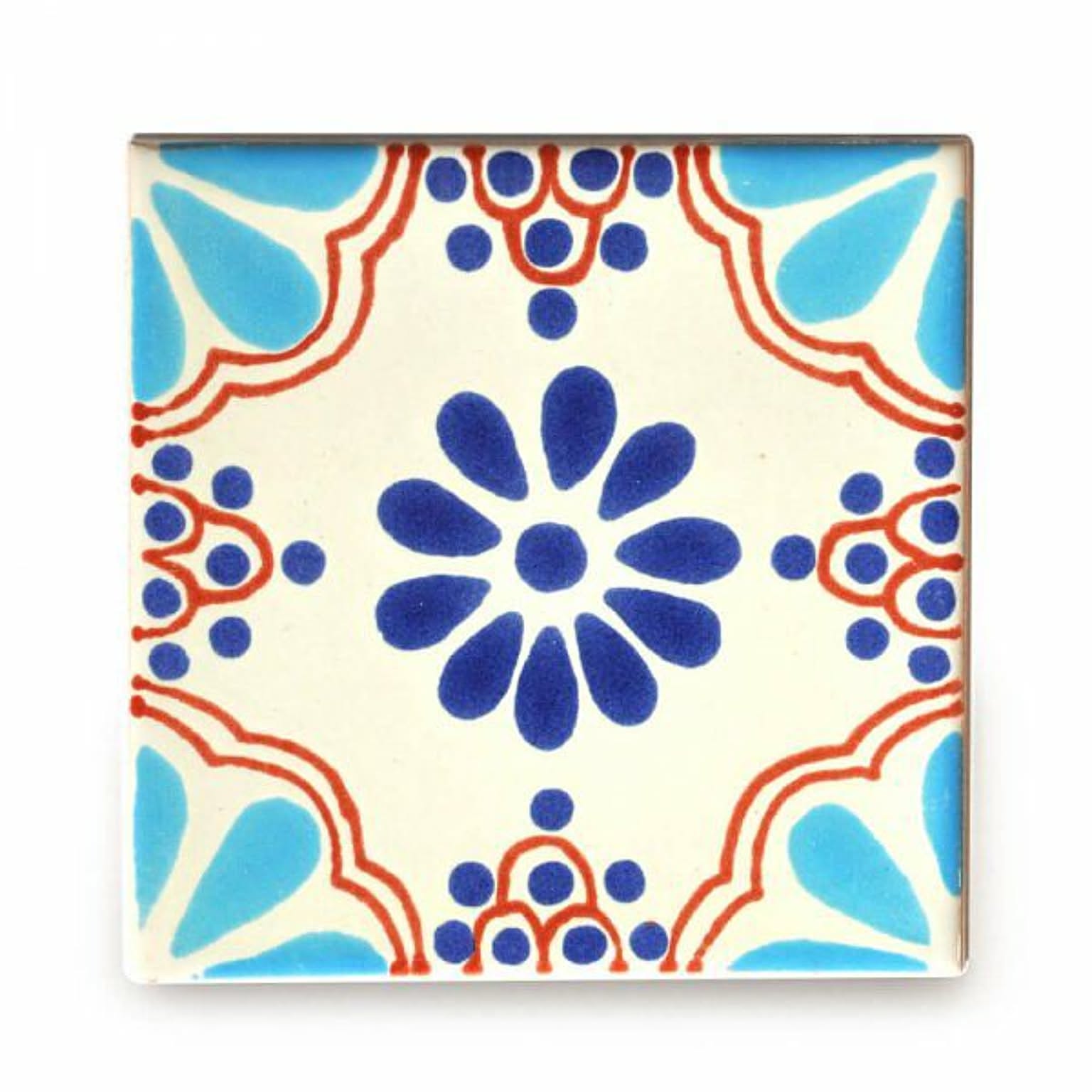 メキシコタイル4枚セット（M202-4）110角イレギュラー（柄）