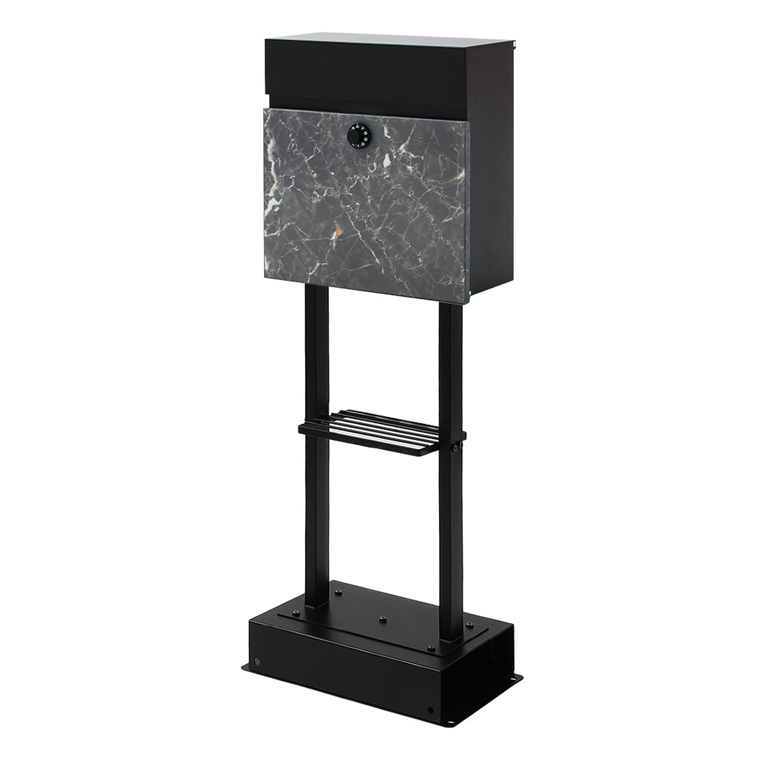 ヤマソロ ポスト 2WAY 壁掛け スタンド 大理石 おしゃれ A4 北欧 上品 郵便ポスト 鍵 ダイヤル錠 gate ゲート スタンドポスト