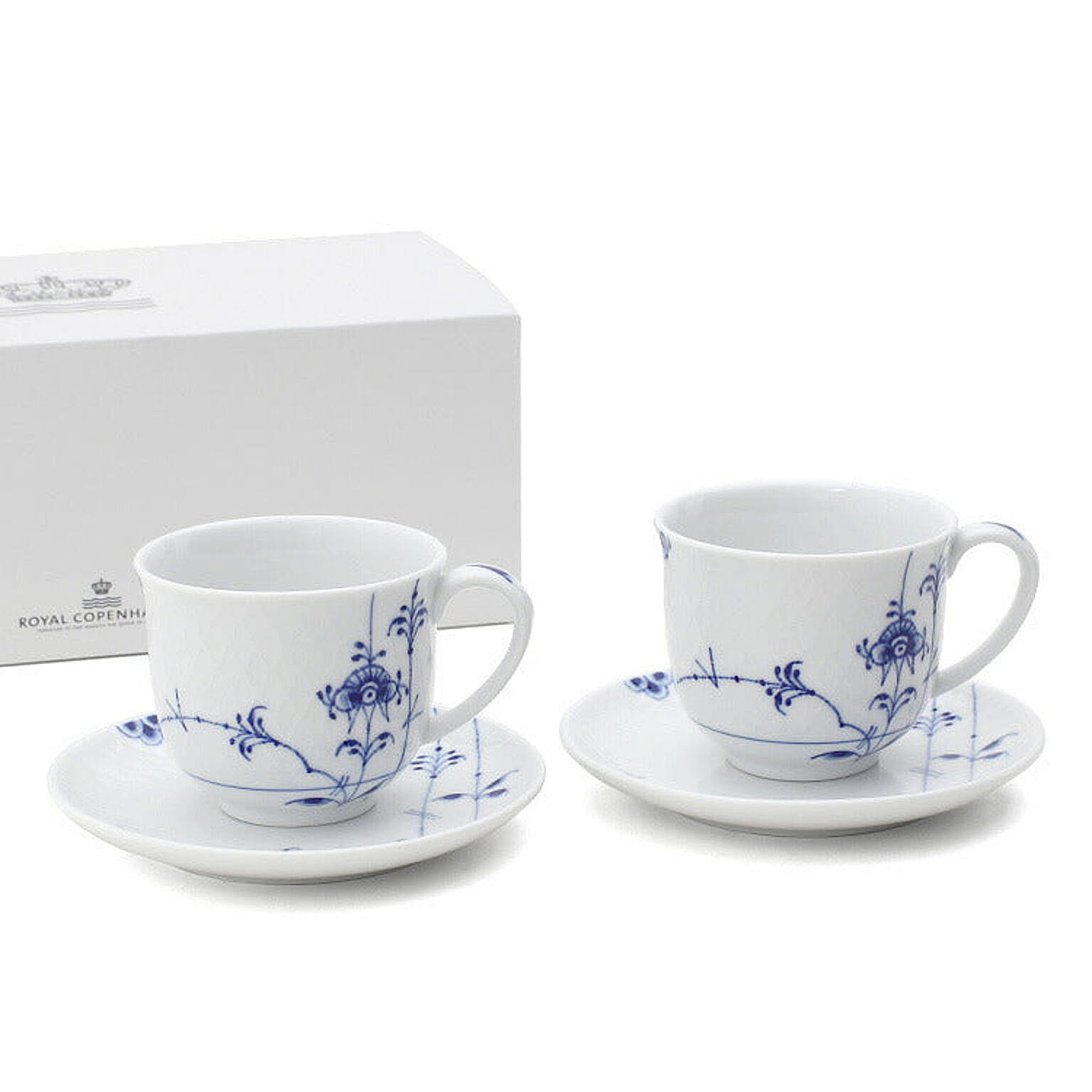 ロイヤルコペンハーゲン 2500 ブルーパルメッテ 030 カップ＆プレート ペア 160ml Royal Copenhagen Blue Palmette