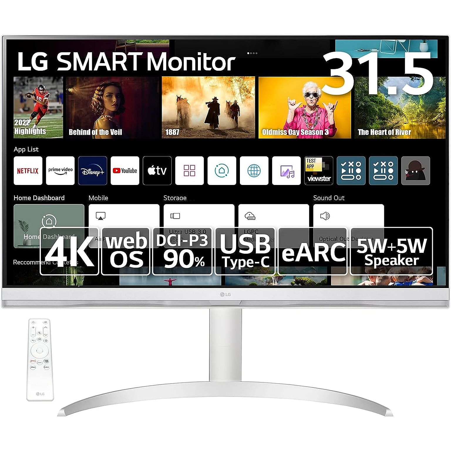 エルジー LG 32SQ730S-H 31.5インチ LG SMART Monitor 4K(3840×2160
