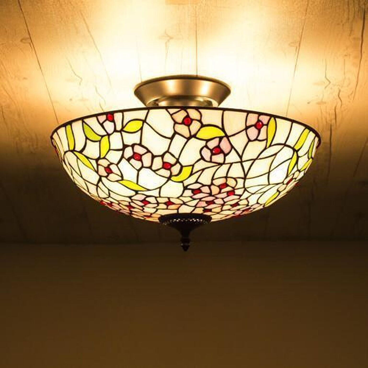 シーリングライト ステンドグラス Vitrail ローズドレ 天井照明