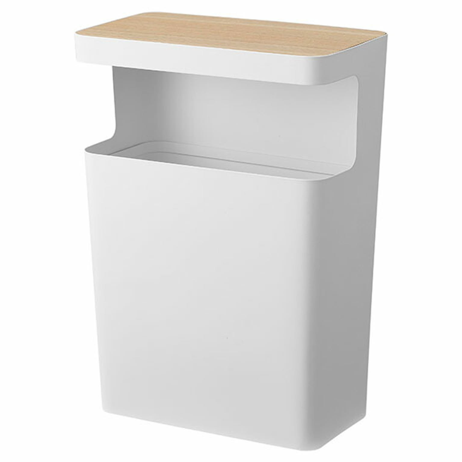 RIN リン (山崎実業) 天板付きトラッシュカン 角型 Side Table Trash Can ゴミ箱 くずかご ダストボックス サイドテーブル 木目 ウッド