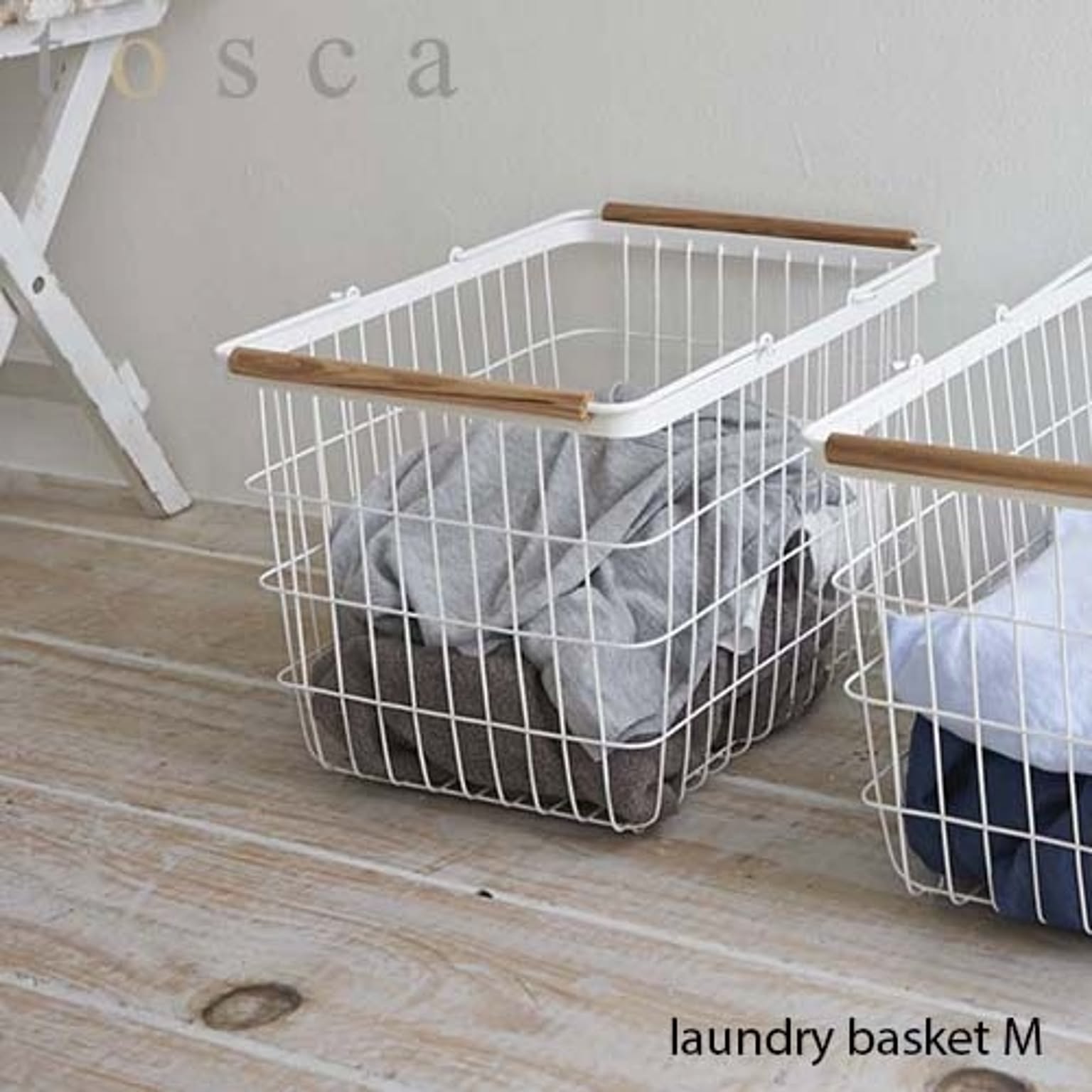 tosca トスカ(山崎実業) ランドリーバスケット トスカ M laundry basket M 洗濯カゴ ランドリーボックス 洗濯物入れ 脱衣かご