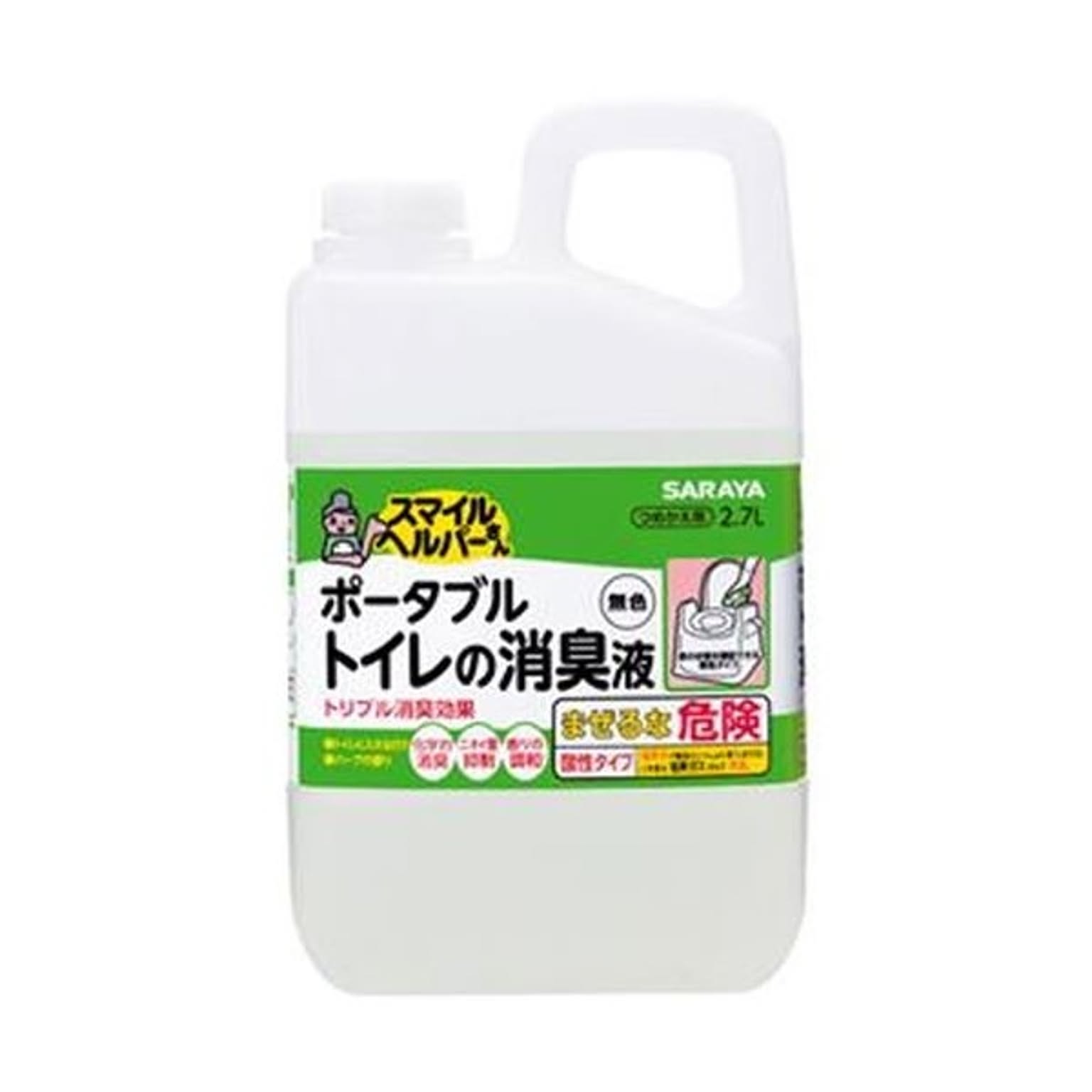 （まとめ）サラヤ スマイルヘルパーさんポータブルトイレの消臭液 無色 詰替 2.7L 1本【×3セット】