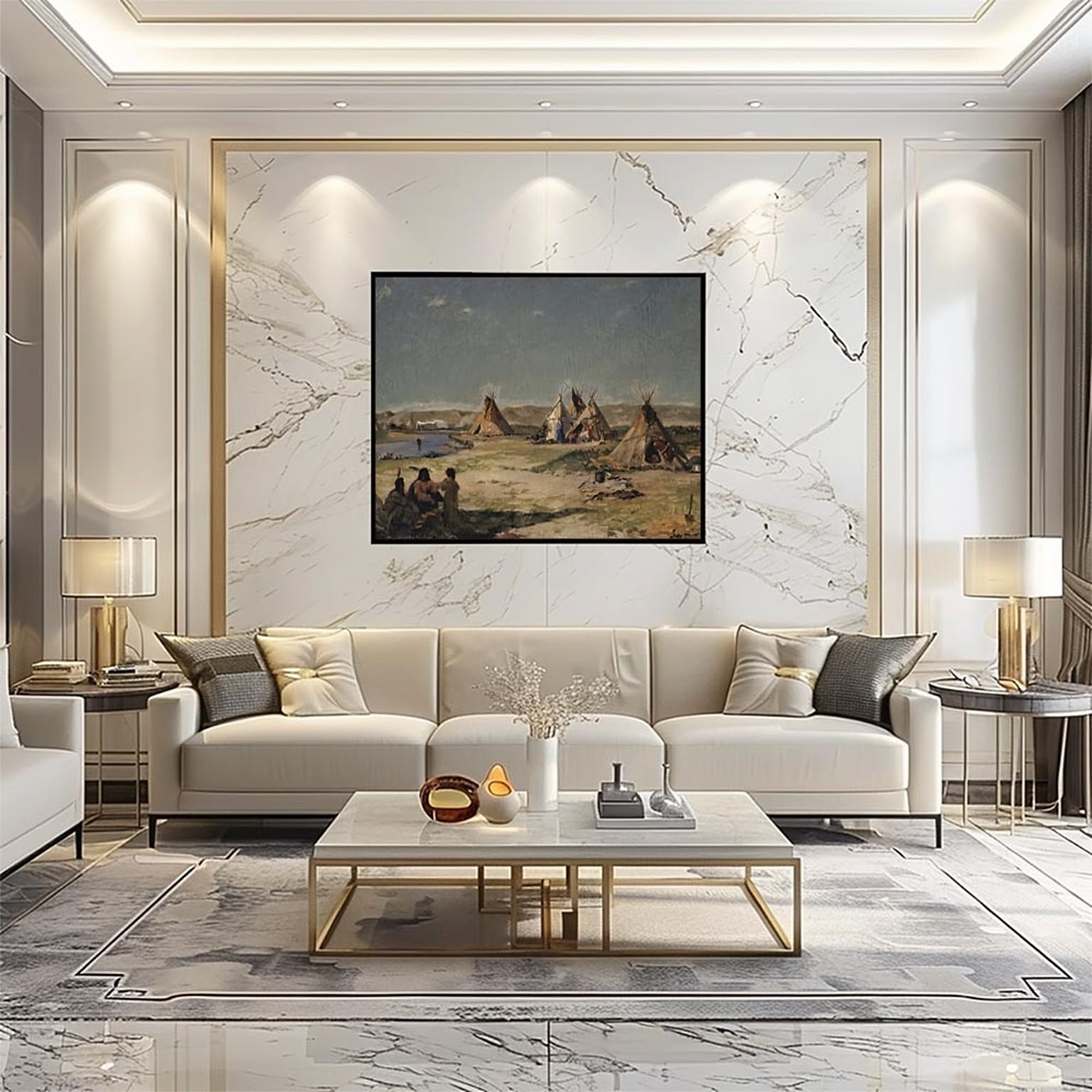 EFPI 世界の古い絵画 レトロポスター デジタルリマスターTent Camp of