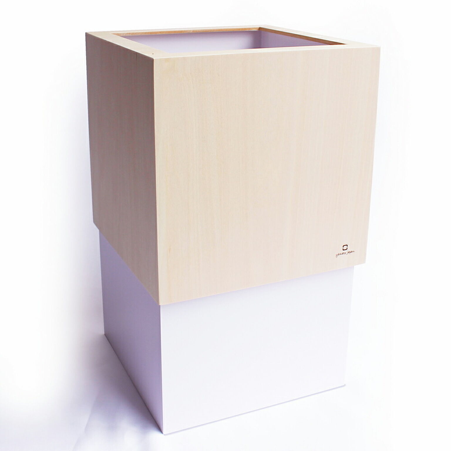 ヤマト工芸 W CUBE ゴミ箱 ダストボックス 日本製 10L 天然木 木製 隠せる ビニール袋 ゴミ袋 リビング 寝室