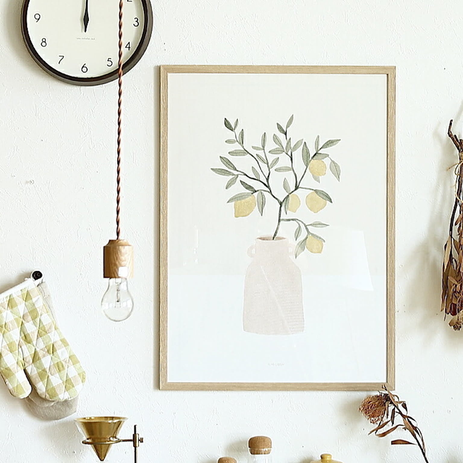 アートポスター　MICUSH POTTERY AND FLOWERS-LEMON BRANCH