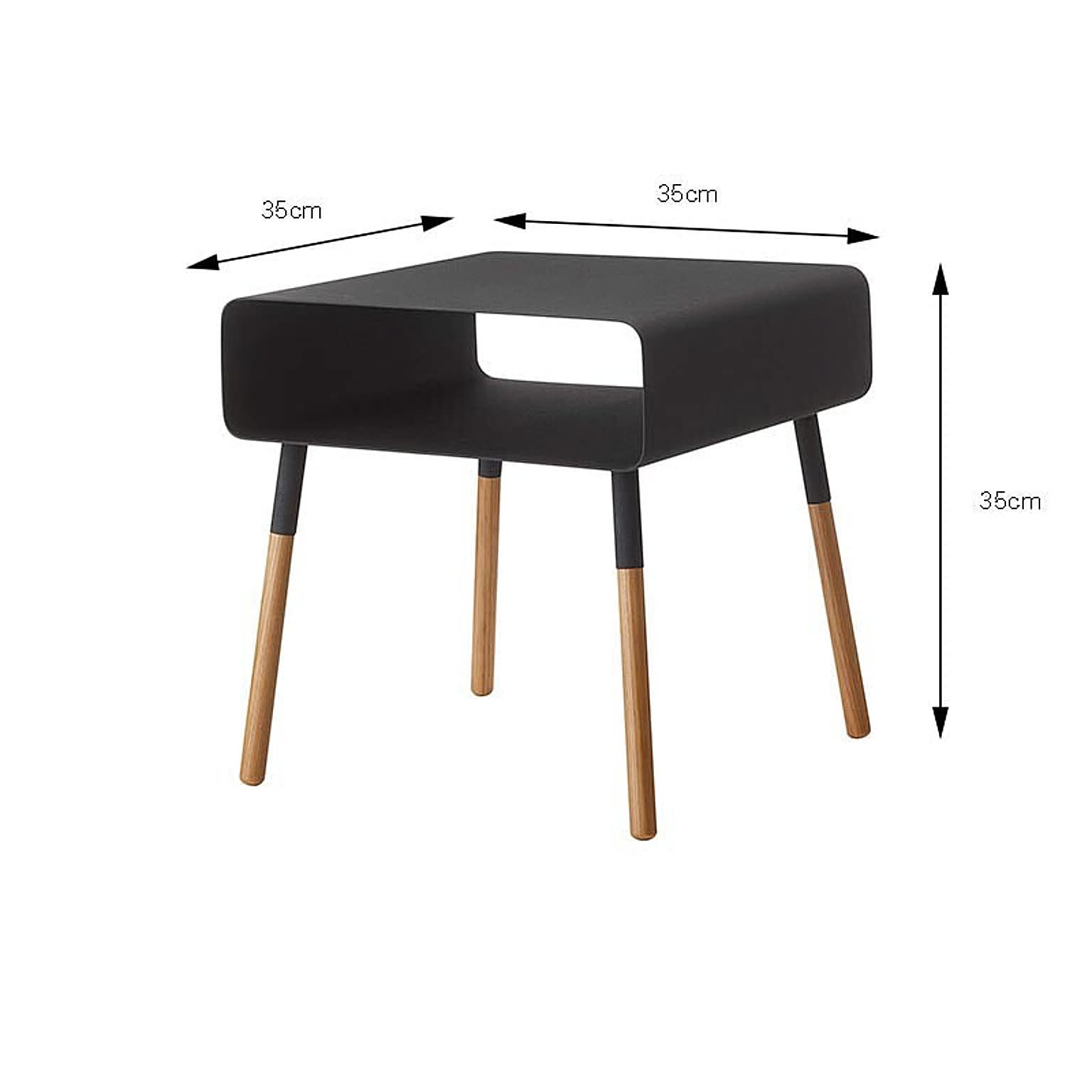 【YAMAZAKI/山崎実業】SIDE TABLE WITH STORAGE SHELF / ローサイドテーブル プレーン