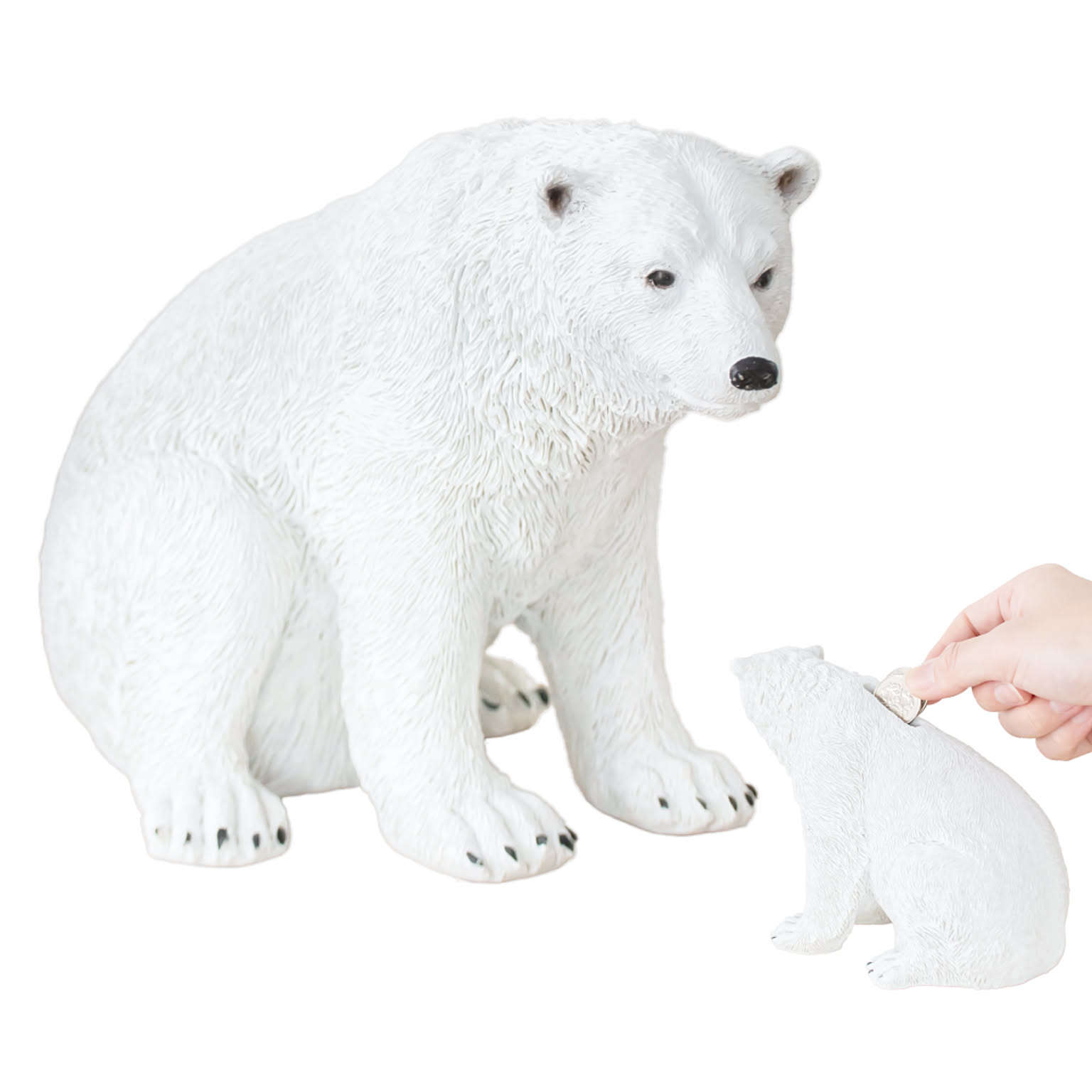 Ampoule シロクマ 貯金箱 おしゃれ マネーバンク オブジェ 置物 リビング 玄関 デスク 北欧 ナチュラル しろくま ポーラーベア 雑貨 インテリア アニマル雑貨 tyota チョッタ