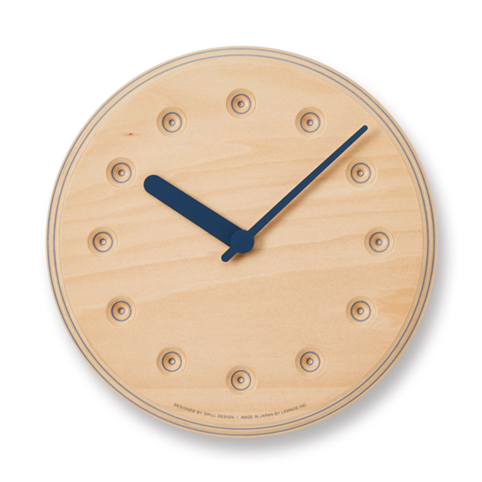 掛け時計 壁掛け時計 おしゃれ 北欧 Paper-Wood CLOCK dot ペーパーウッドクロック 22cm 木製 ナチュラル DRL19-07 時計  モダン シンプル かわいい リビング